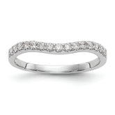 14K White Gold 1/4 carat Diamond Contoured Complete Wedding Band