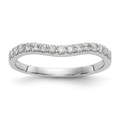 14K White Gold 1/4 carat Diamond Contoured Complete Wedding Band