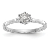 14k White Gold Complete Diamond Cluster Engagement Ring