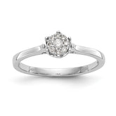 14K White Gold Complete Diamond Cluster Engagement Ring - 7