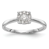14K White Gold Halo Cluster 1/4 carat Diamond Complete Engagement Ring