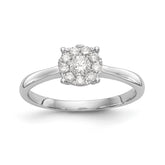 14K White Gold Halo Cluster 1/3 carat Diamond Complete Engagement Ring - 7