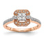 Square Cluster Diamond Engagement Ring in 14K Rose Gold (1/5 ct. tw.), Size 7 - Sophia Jewelers