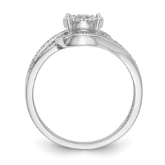 14K White Gold Complete Diamond Cluster Engagement Ring