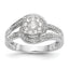 Diamond Cluster Engagement Ring in 14K White Gold (0.54 ct. tw.), Size 7 - Sophia Jewelers