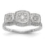 14K White Gold Complete Diamond Cluster Engagement Ring