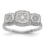 Diamond Cluster Engagement Ring in 14K White Gold (0.49 ct. tw.), Size 7 - Sophia Jewelers