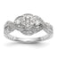 Diamond Cluster Engagement Ring in 14K White Gold (0.41 ct. tw.), Size 7 - Sophia Jewelers
