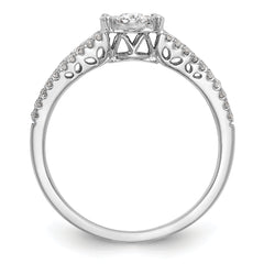 14K White Gold Halo Cluster 1/2 carat Diamond Complete Engagement Ring