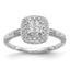Square Halo Cluster Diamond Engagement Ring in 14K White Gold, 1.3mm (1/5 ct. tw.), Size 7 - Sophia Jewelers