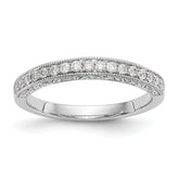 14K White Gold 1/5 carat Diamond Complete Wedding Band