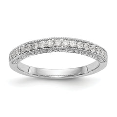 14K White Gold 1/5 carat Diamond Complete Wedding Band
