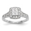 Square Halo Cluster Diamond Engagement Ring in 14K White Gold (3/4 ct. tw.), Size 7 - Sophia Jewelers