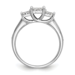 14K White Gold Complete Diamond Cluster Engagement Ring