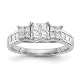 14K White Gold Complete Diamond Cluster Engagement Ring