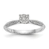 14K White Gold Complete Diamond Cluster Engagement Ring