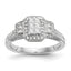 Diamond Cluster Engagement Ring in 14K White Gold (0.84 ct. tw.), Size 7 - Sophia Jewelers