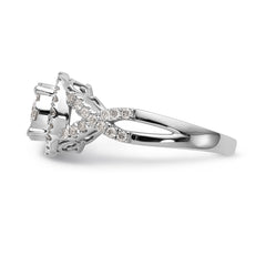 14K White Gold Halo Cluster 3/4 carat Diamond Complete Engagement Ring