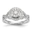 Halo Cluster Diamond Engagement Ring in 14K White Gold (3/4 ct. tw.), Size 7 - Sophia Jewelers