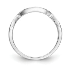 14K White Gold 1/10 carat Diamond Contoured Complete Wedding Band