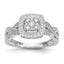 Square Halo Cluster Diamond Engagement Ring in 14K White Gold (3/8 ct. tw.), Size 7 - Sophia Jewelers