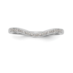 14K White Gold 1/20 carat Diamond Contoured Complete Wedding Band