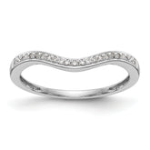 14K White Gold 1/20 carat Diamond Contoured Complete Wedding Band