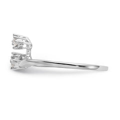 14K White Gold 1/20 carat Diamond Contoured Complete Wedding Band