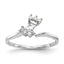 14K White Gold 1/20 carat Diamond Contoured Complete Wedding Band