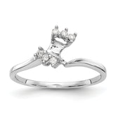 14K White Gold 1/20 carat Diamond Contoured Complete Wedding Band