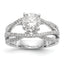 14K White Gold Criss-Cross Peg Set 3/8 carat Diamond Semi-mount Engagement Ring