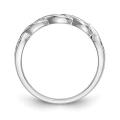 14K White Gold Criss-Cross 1/8 carat Diamond Complete Wedding Band