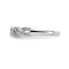 14K White Gold Criss-Cross 1/8 carat Diamond Complete Wedding Band