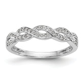 14K White Gold Criss-Cross 1/8 carat Diamond Complete Wedding Band
