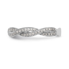 14K White Gold Criss-Cross 1/3 carat Diamond Complete Wedding Band