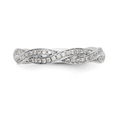 14K White Gold Criss-Cross 1/3 carat Diamond Complete Wedding Band