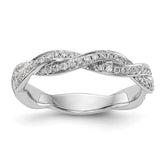 14K White Gold Criss-Cross 1/3 carat Diamond Complete Wedding Band