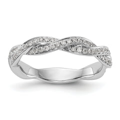14K White Gold Criss-Cross 1/3 carat Diamond Complete Wedding Band