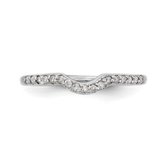 14K White Gold 1/4 carat Diamond Contoured Complete Wedding Band