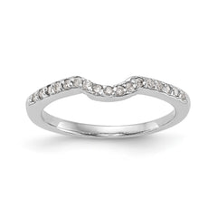 14K White Gold 1/4 carat Diamond Contoured Complete Wedding Band