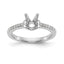 14K White Gold (Holds 1 carat (6.50mm) Round Center) 1/8 carat Diamond Semi-Mount Engagement Ring