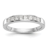14K White Gold 8-Stone 1/2 carat Princess Diamond Complete Channel Band