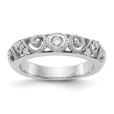 14K White Gold 1/8 carat Diamond Complete Wedding Band