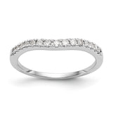 14K White Gold 1/4 carat Diamond Contoured Complete Wedding Band