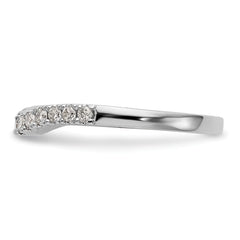 14K White Gold 1/3 carat Diamond Contoured Complete Wedding Band