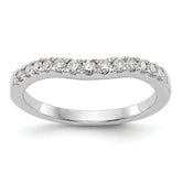 14K White Gold 1/3 carat Diamond Contoured Complete Wedding Band