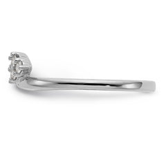 14K White Gold 1/8 carat Diamond Complete Wrap Ring - 7