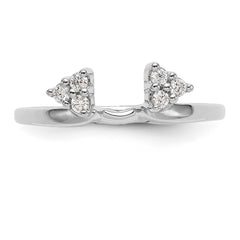 14K White Gold 1/8 carat Diamond Complete Wrap Ring - 7