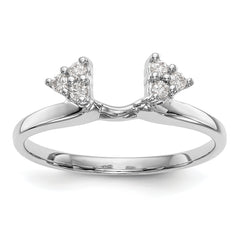 14K White Gold 1/8 carat Diamond Complete Wrap Ring - 7