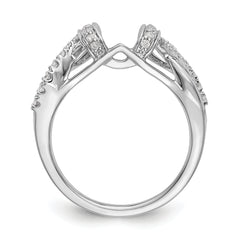 14K White Gold Criss-Cross 1/4 carat Diamond Complete Wrap Ring